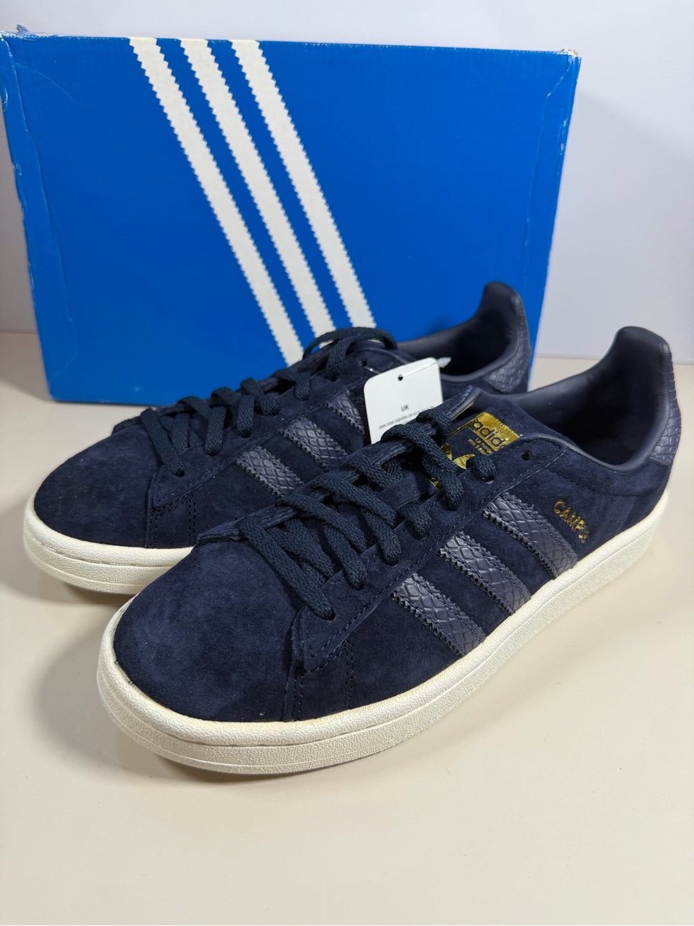 adidas Campus Suede Sneakers - Dark Blue with White Sole